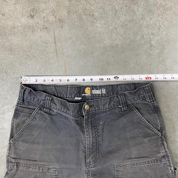 Carhartt Double Knee Relaxed Fit Work Pants Black Distressed Workwear 36x34 - Picture 8 of 8